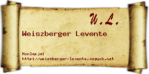 Weiszberger Levente névjegykártya